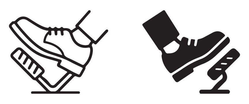 Car Pedal Icon Pack &ndash; Linear and Clipart Style Vehicle Control Symbols on White Background Web