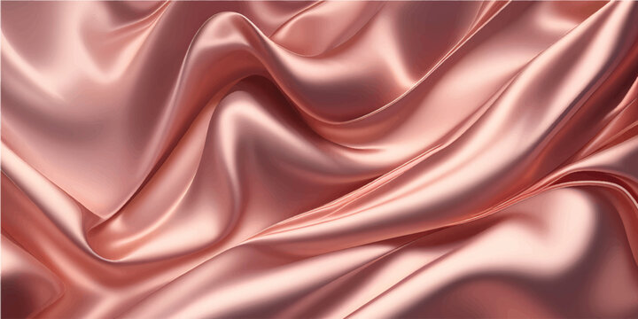 Rose gold fabric waves, elegant texture background