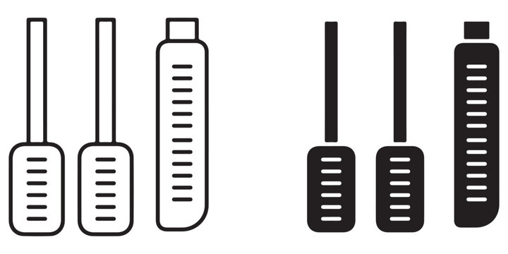 Car Pedal Icon Pack &ndash; Linear and Clipart Style Vehicle Control Symbols on White Background Web