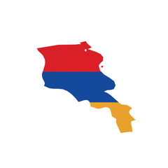 Fototapeta premium Armenia - country map silhouette filled with national flag. Simple flat vector illustration.