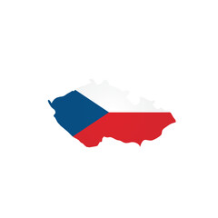 Fototapeta premium Czech Republic - country map silhouette filled with national flag. Simple flat vector illustration.