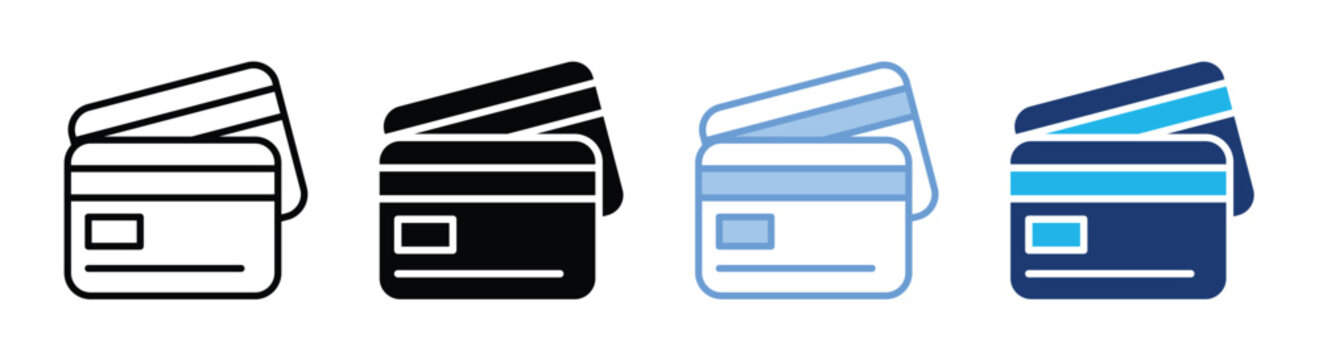 Credit card icon set multiple style collection