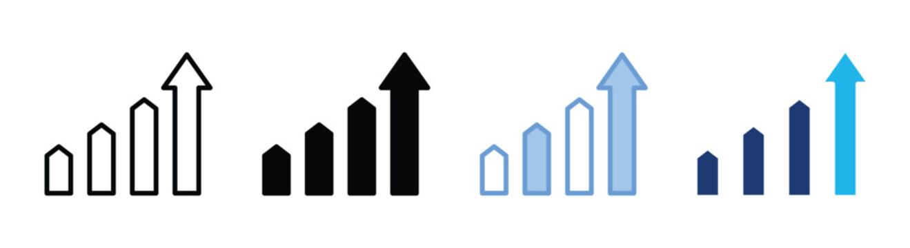 Growth icon set multiple style collection