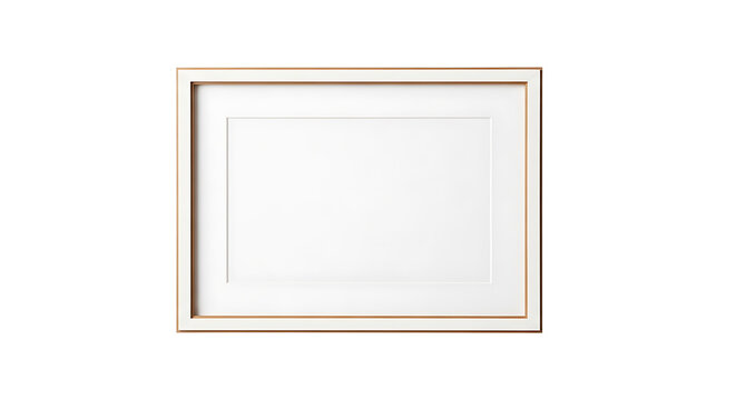 Minimalist white framed rectangular poster or with thin gold border rectangle