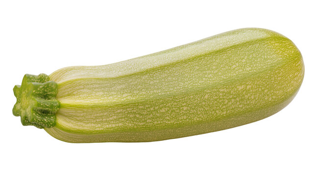 Fresh green zucchini vegetable, isolated on transparent background