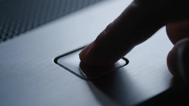 Metallic Control Button Resting on Brushed Device Surface