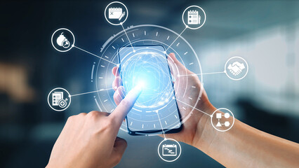 Obraz premium Concept of task management optimizes business efficiency. This system streamlines workflows, enhancing task management for project success and organizational productivity. Gist