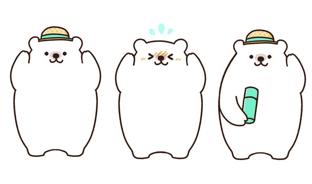 熱中症対策のシロクマイラスト