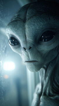 Grey Alien in Containment Cell Under Military Observation