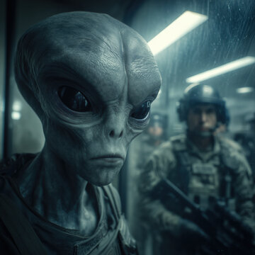 Grey Alien in Military Cell During Alien Disclosure
