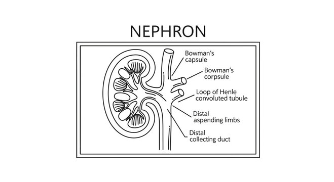 Diagram of a Nephron, the Functional Unit of the Kidney