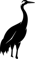 Obraz premium Black Crane Bird Silhouette, Vector Illustration, Wildlife Icon, Bird Design Element