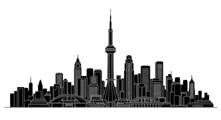 Obraz premium Auckland City Skyline Silhouette, Minimalist Urban Landmark Icon