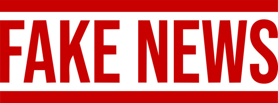 Red Fake News Grunge Rubber Stamp