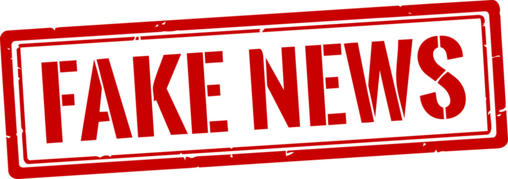 Red Fake News Grunge Rubber Stamp