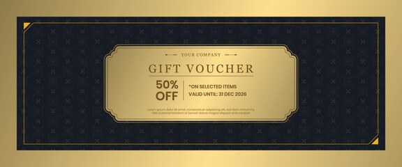 Luxury gift card template. Premium loyalty card for business. Gift voucher template for promotion. © Budypiasa
