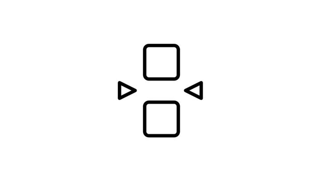 A clean icon showing directional arrows surrounding a central square resembling a game controller D-pad for navigation directional or movement controls
