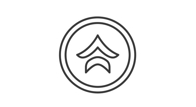 Circular icon with double chevron arrows pointing upwards.