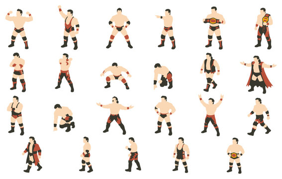 プロレスラーミニマルアクションポーズ集