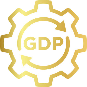 Golden Global GDP Growth Economic Chart Icon