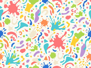 Obraz premium Modern Abstract Paint Splash and Organic Shapes Pastel Pattern