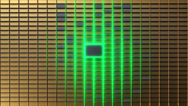 次世代半導体技術におけるチップレットモジュールの結合プロセス背景ビデオ