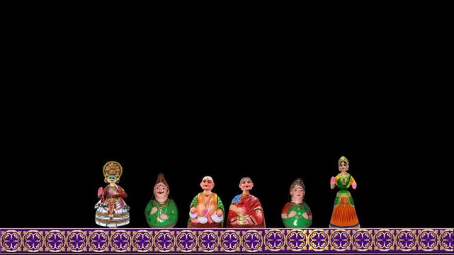 Traditional Indian Navaratri Golu Dolls Lower Third