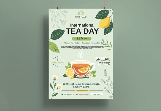 International Tea Day Flyer Template
