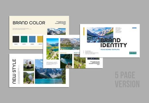 Modern Brand Identity Mood Board Template Layout