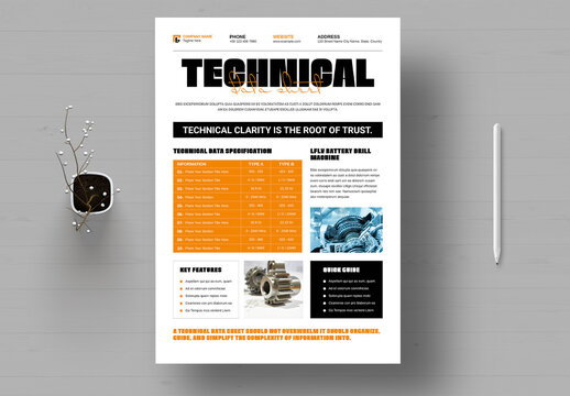 Technical Data Sheet Template Layout