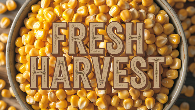 Fresh harvest of corn kernels in a rustic bowl