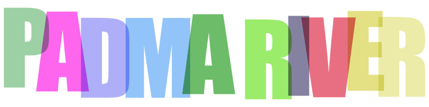 Colorful 3D Text Padma River Illustration Design Element