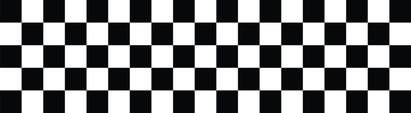 Black and white striped checker pattern background. vector illustration. Chess board, checkered checkerboard for game. Grid geometric square shape. Race flag.