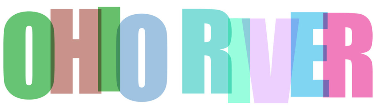 Ohio River colorful text graphic design element