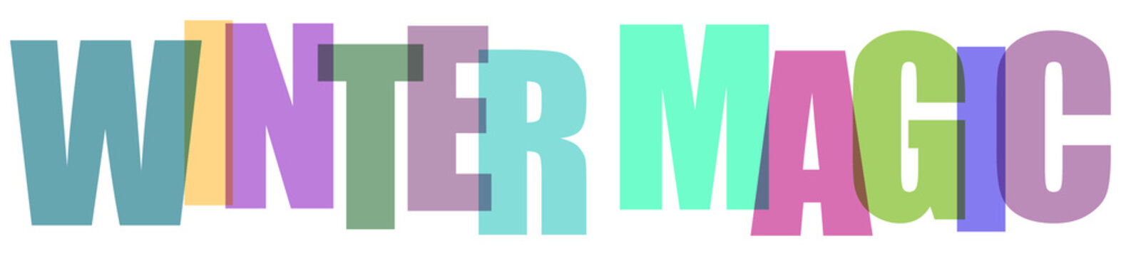 Winter magic colorful text graphic design element