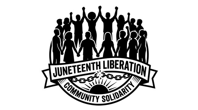 Juneteenth Liberation Community Solidarity Logo.