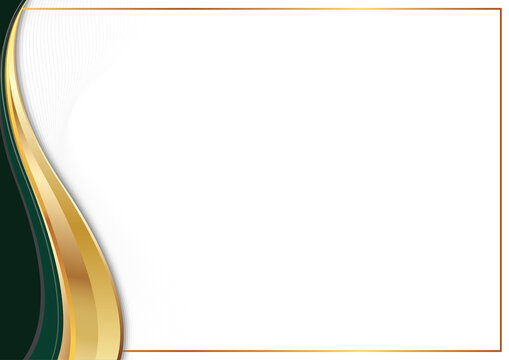 Luxury dark Green and Gold Certificate Template with elegant golden border