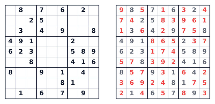 Medium Sudoku puzzle grid with solved and unsolved sections displayed  