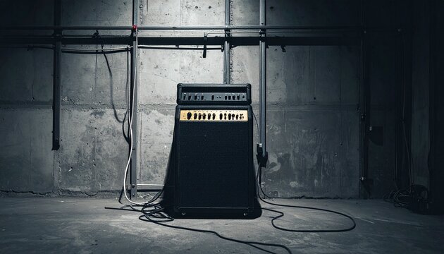 Professional Guitar Amplifier in Industrial Concrete Studio