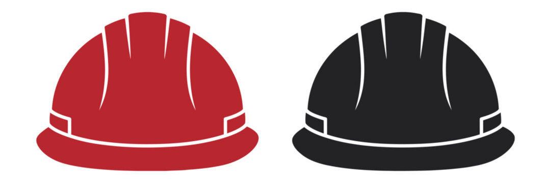 Construction Helmet Icon Set, Modern Safety Hard Hat Symbols Collection, Clean Vector Icons for Building Sites, Engineering, and Industrial Projects