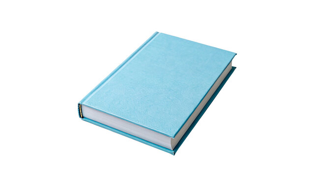 Modern bright blue plastic or leather folder document keeper for office corporate business organization on transparent background