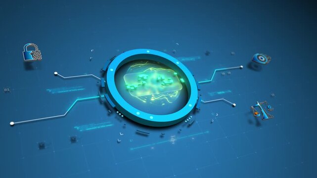 AGI Core System Managing Secure AI Network Governance Motion Design Seamless Loop
