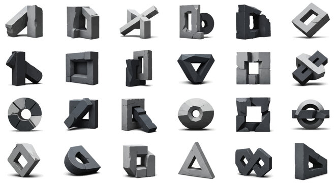 Abstract Geometric Shapes - 3D Rendered Objects