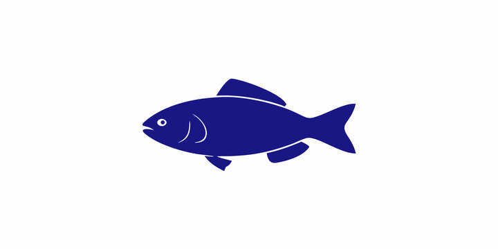 blue fish icon on a white background