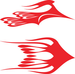 Fototapeta premium Vector flaming wings for vehicle vinyl decals and wraps. Ready-to-cut graphics, great side decals for racing cars, off-road and sport vehicles, hot rod automobiles, ATVs, trucks, motors and bikes.