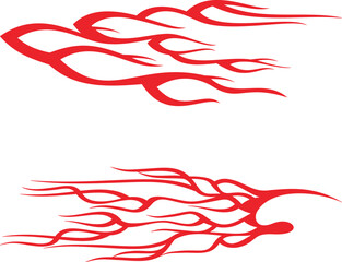 Fototapeta premium Vector flames for vehicle vinyl decals and wraps. Ready-to-cut graphics, great side decals for racing cars, off-road and sport vehicles, hot rod automobiles, ATVs, trucks, motors and bikes.