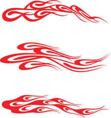 Fototapeta premium Vector flames for vehicle vinyl decals and wraps. Ready-to-cut graphics, great side decals for racing cars, off-road and sport vehicles, hot rod automobiles, ATVs, trucks, motors and bikes.