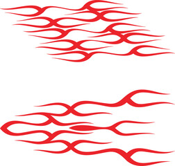 Fototapeta premium Vector flames for vehicle vinyl decals and wraps. Ready-to-cut graphics, great side decals for racing cars, off-road and sport vehicles, hot rod automobiles, ATVs, trucks, motors and bikes.