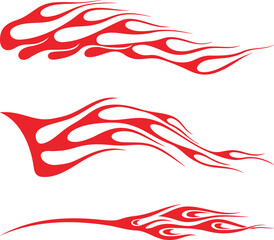 Fototapeta premium Vector flames for vehicle vinyl decals and wraps. Ready-to-cut graphics, great side decals for racing cars, off-road and sport vehicles, hot rod automobiles, ATVs, trucks, motors and bikes.