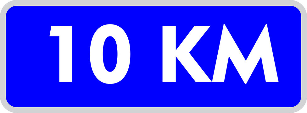 10 KM Kilometers Travel Distance Icon